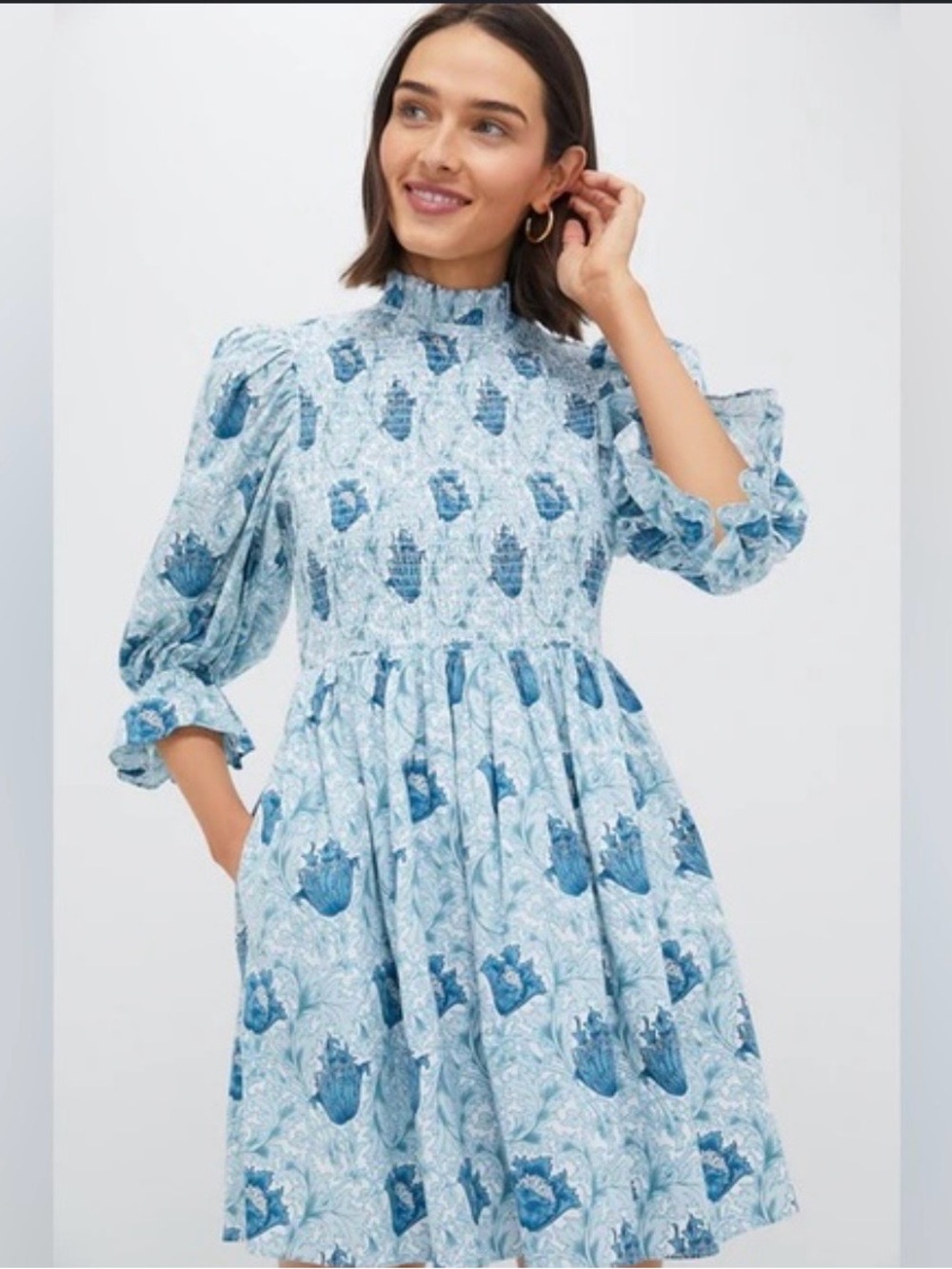 Hyacinth House NWT Smocked Cotton  Mid Knee